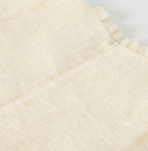 Relaxed Occasion Shape detail on the Ivory Plush Bloom Dress