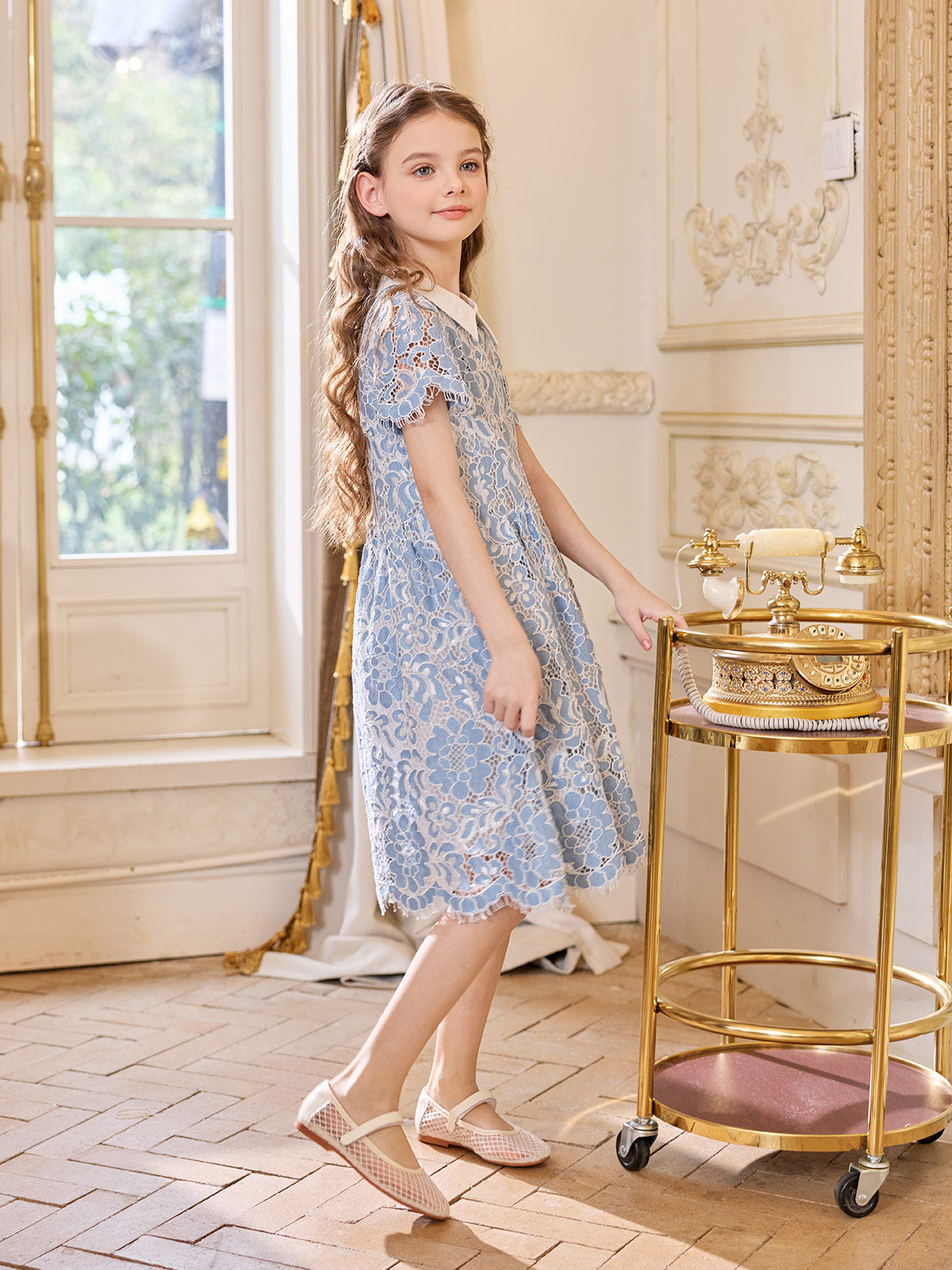 Blue Frost Lace Dress