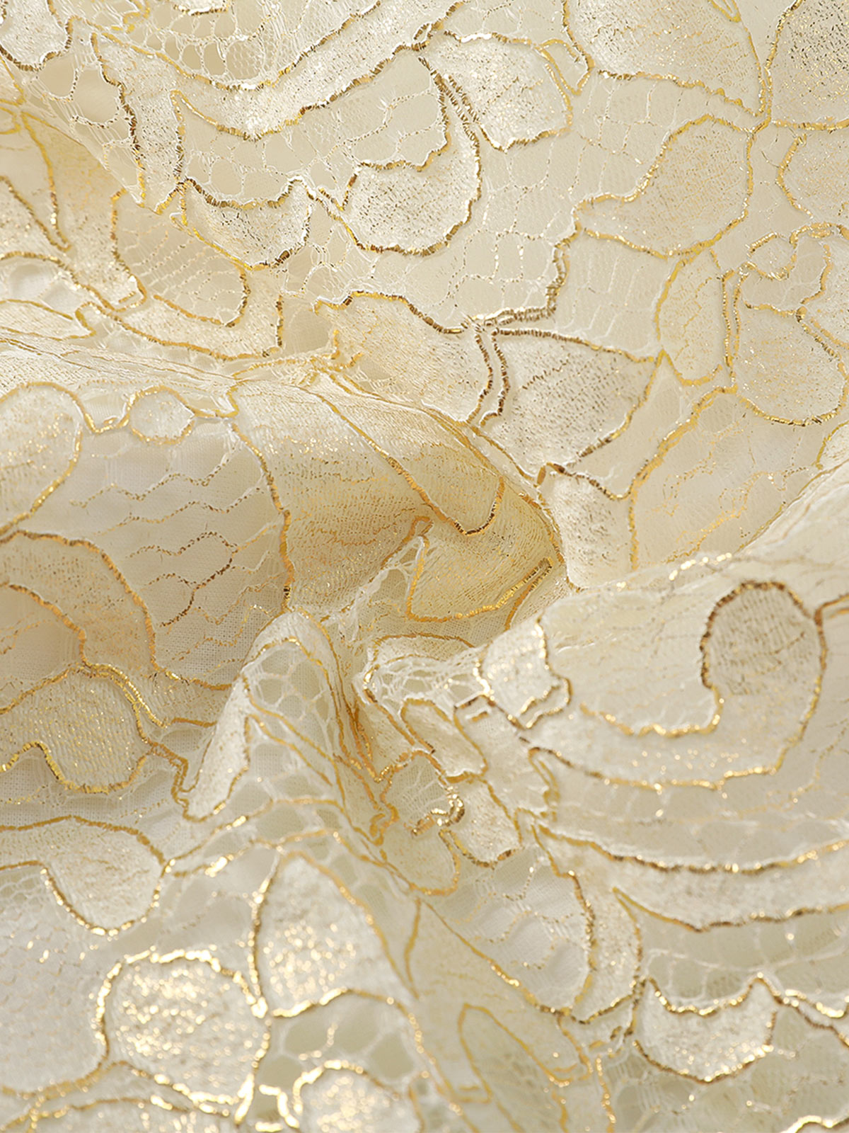 Front product view of the Ivory Gilt Lace Collar Dress