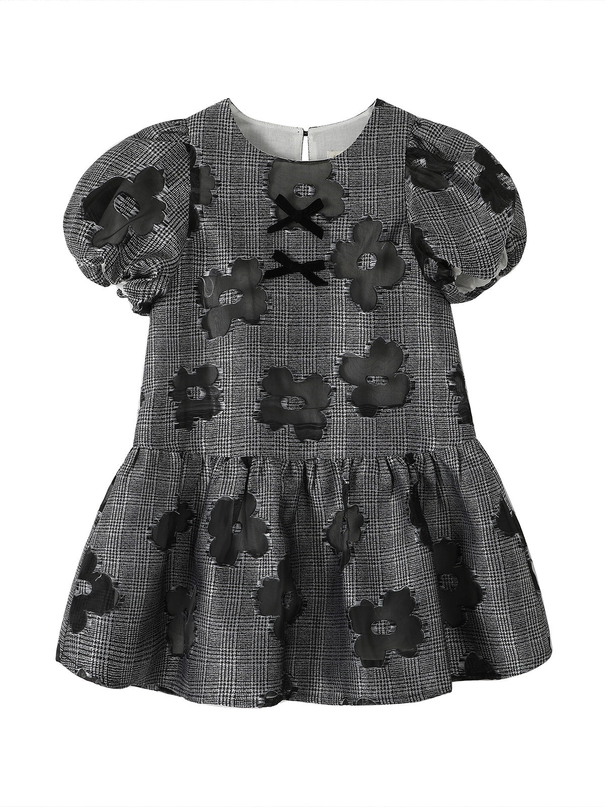 Vintage Plaid Flocking Dress