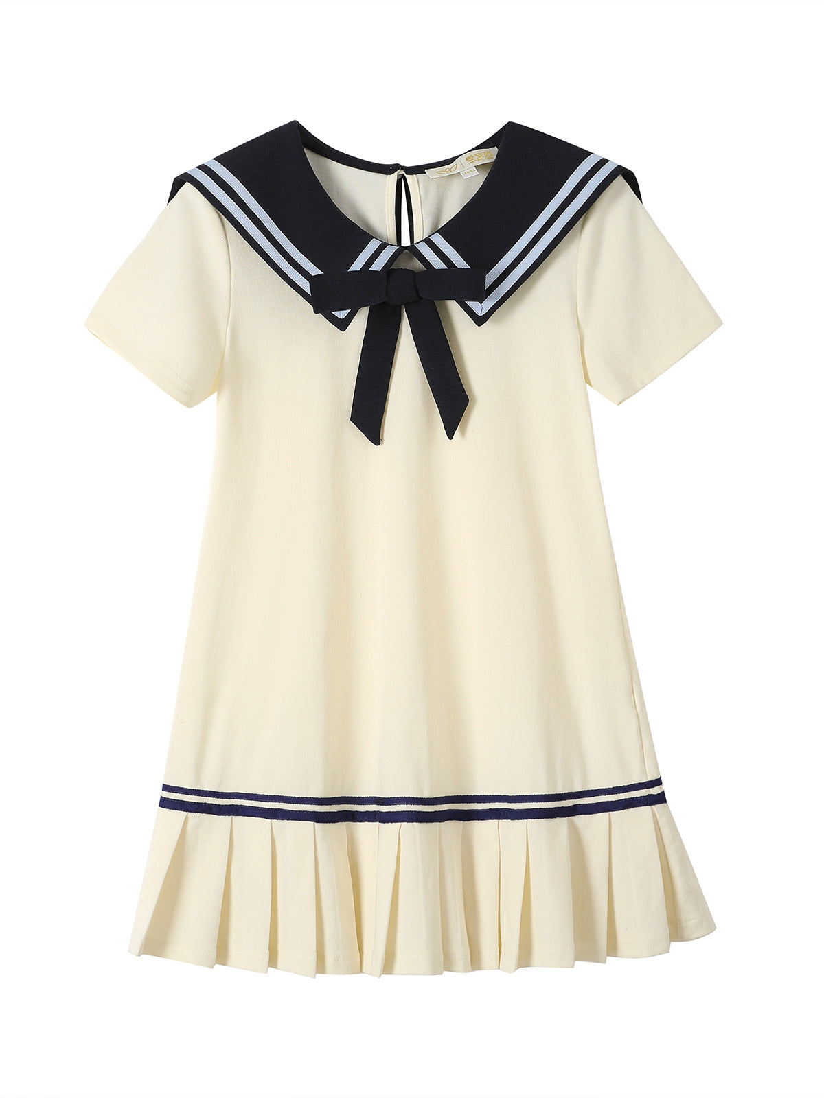 Nautical Sailor Collar Pleated Dress