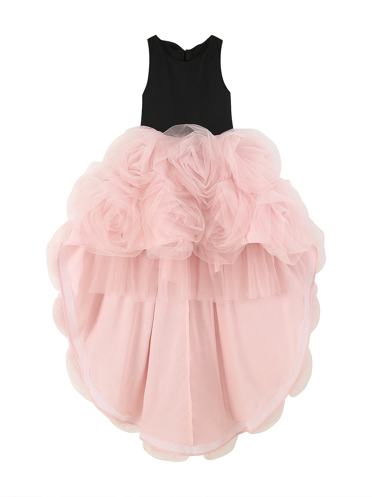 Contrast High Low Rose Gown