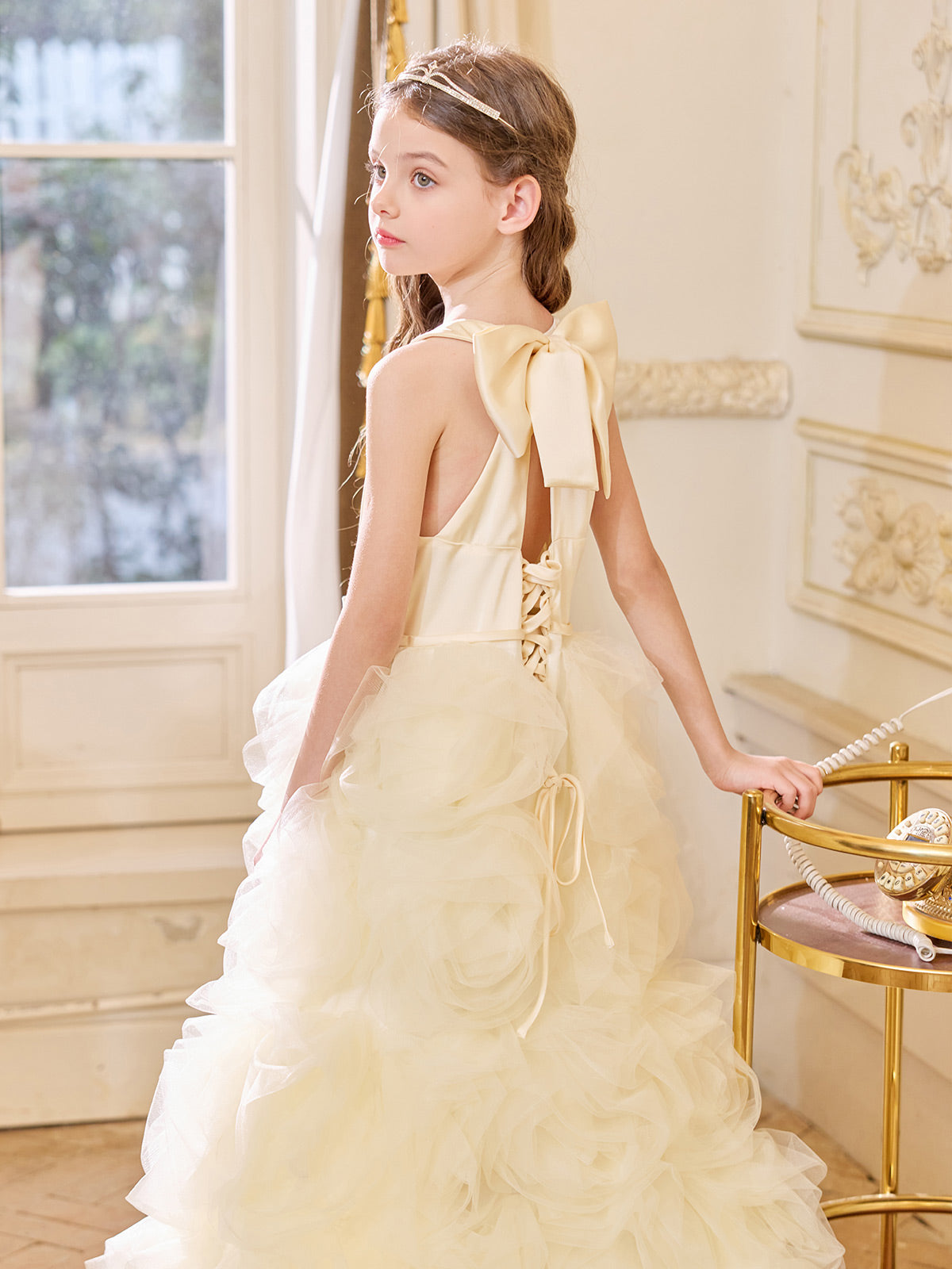 Luxury Cream Rose Ballgown