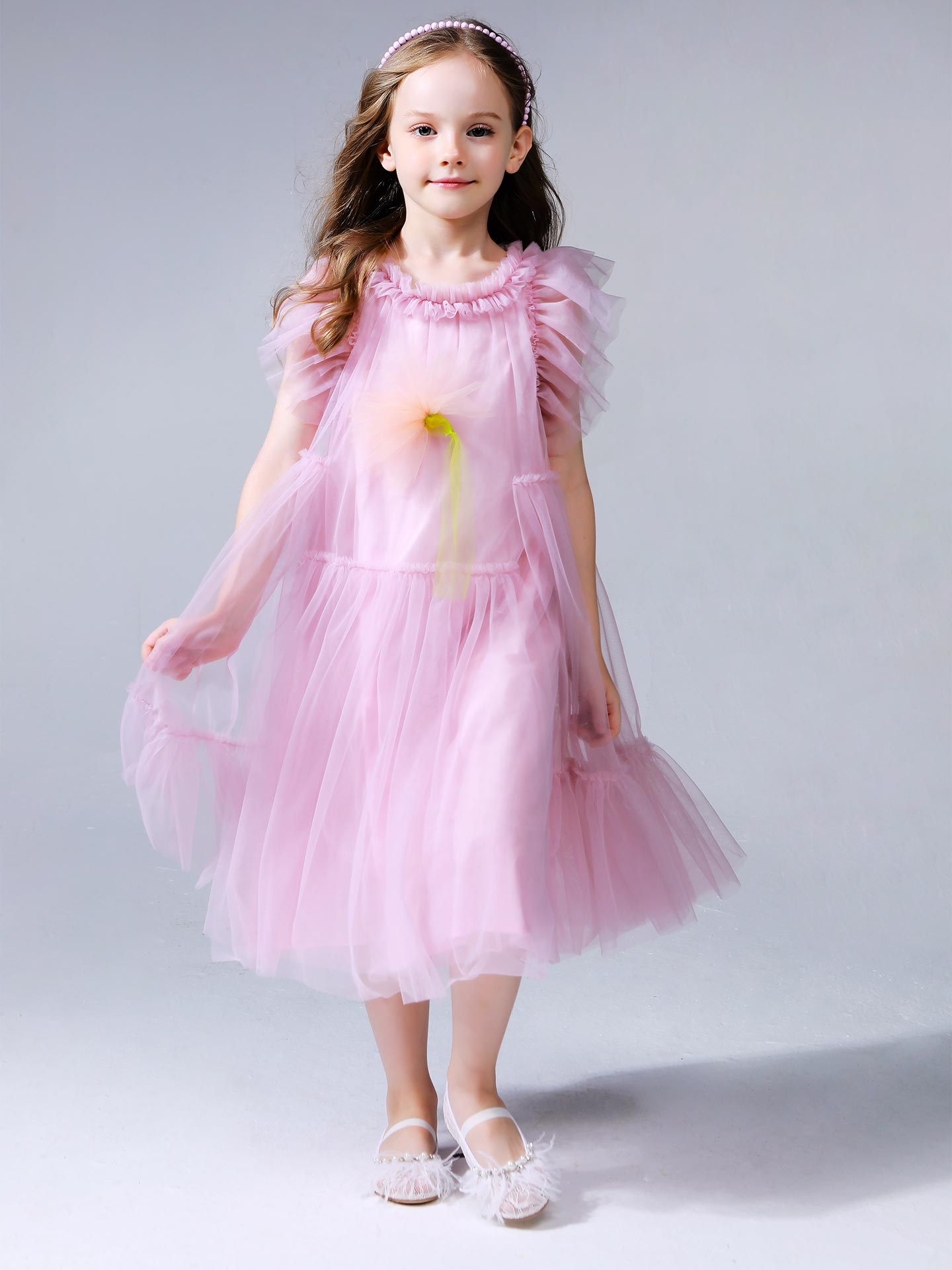 The "Swan Lake" Crystal & Lace Ballet Flats for Girls