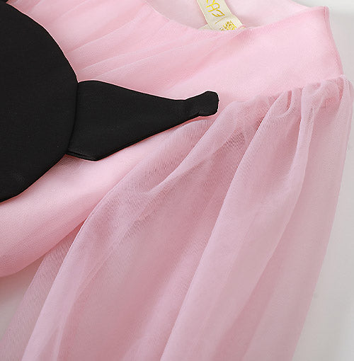 Soft Pink Tulle Volume detail on the Pink Midnight Bow Dress