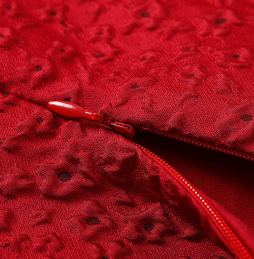 Colour-matched concealed back zipper detail