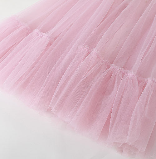Interior finish and closure detail of the Blush Garden Tulle Dress