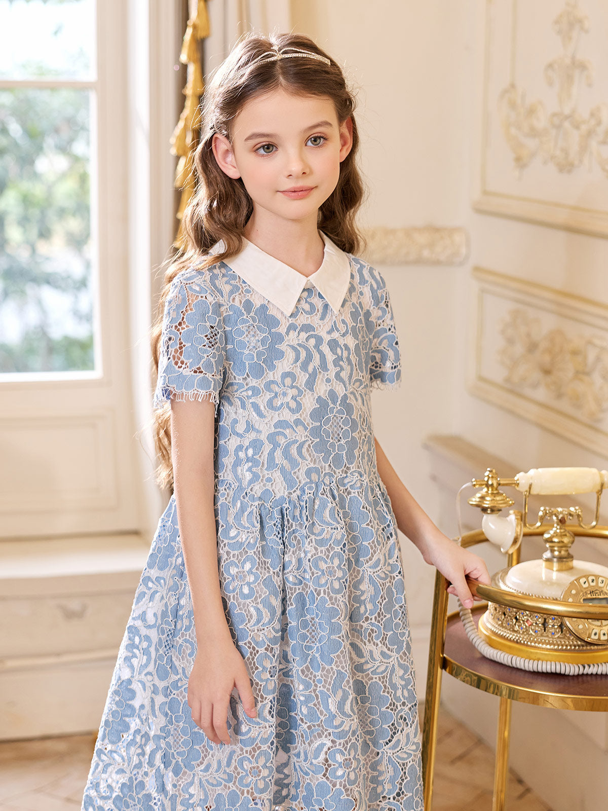 Blue Frost Lace Dress