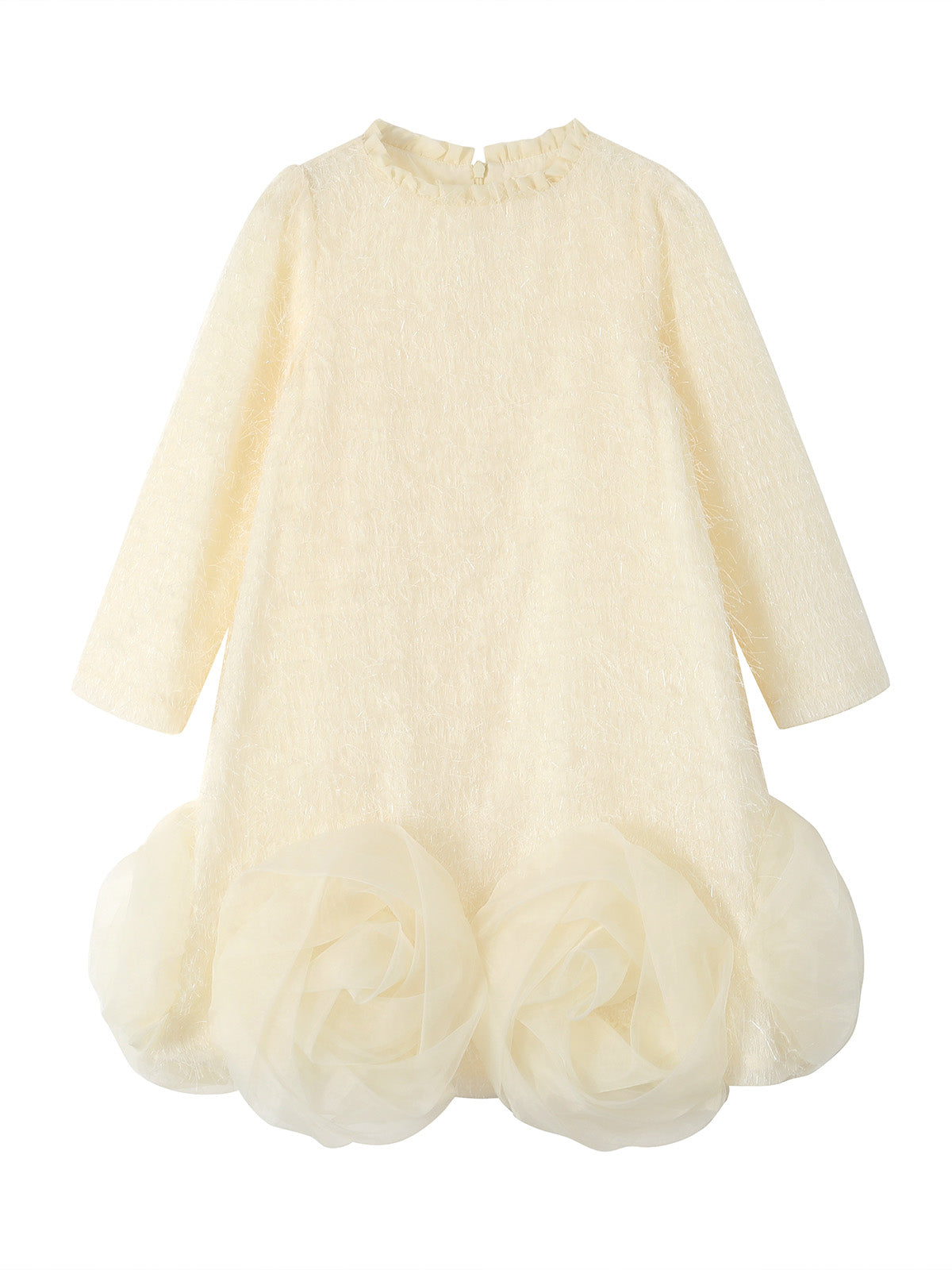 Soft Plush Texture detail on the Ivory Plush Bloom Dress