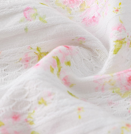 Airy Bell Cuffs detail on the Blush Garden Tulle Dress