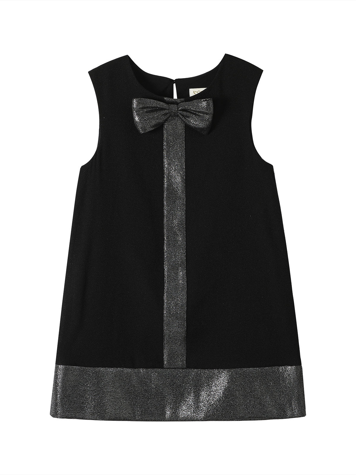 Silver-Glint Shift Dress