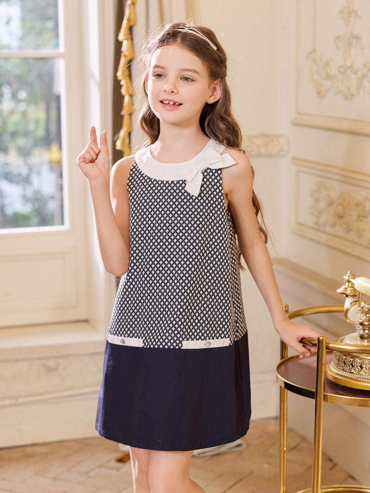 Bow Jacquard Shift Dress