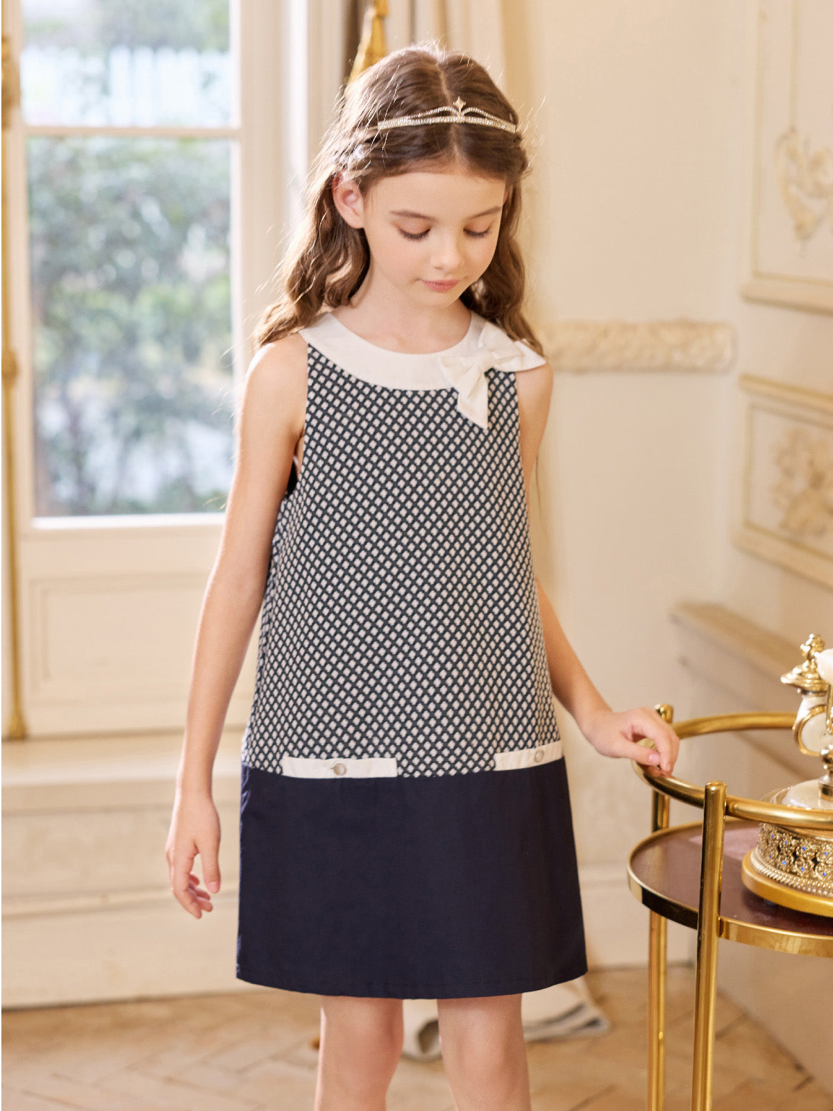 Bow Jacquard Shift Dress
