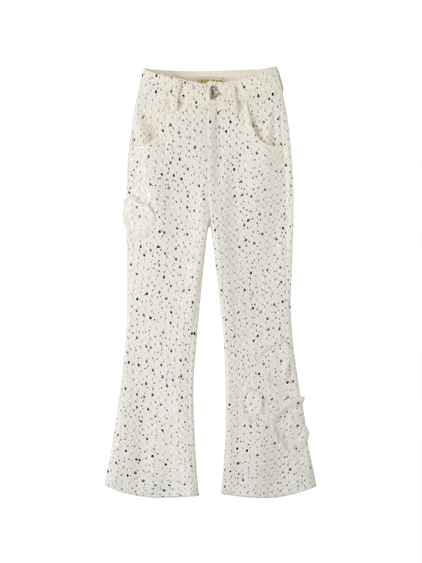 Starry Illusion White Jeans