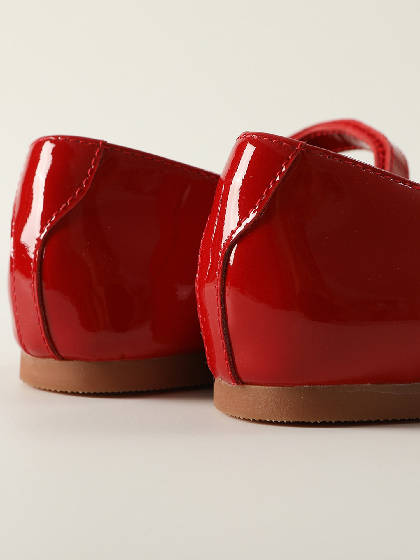 Classic Girls' Red White Leather Mary Janes